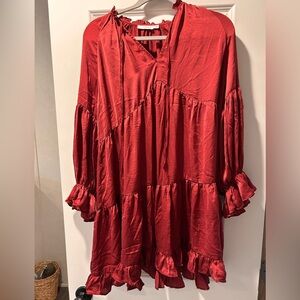 Women’s Large Lush Deep Red Midi Dress
